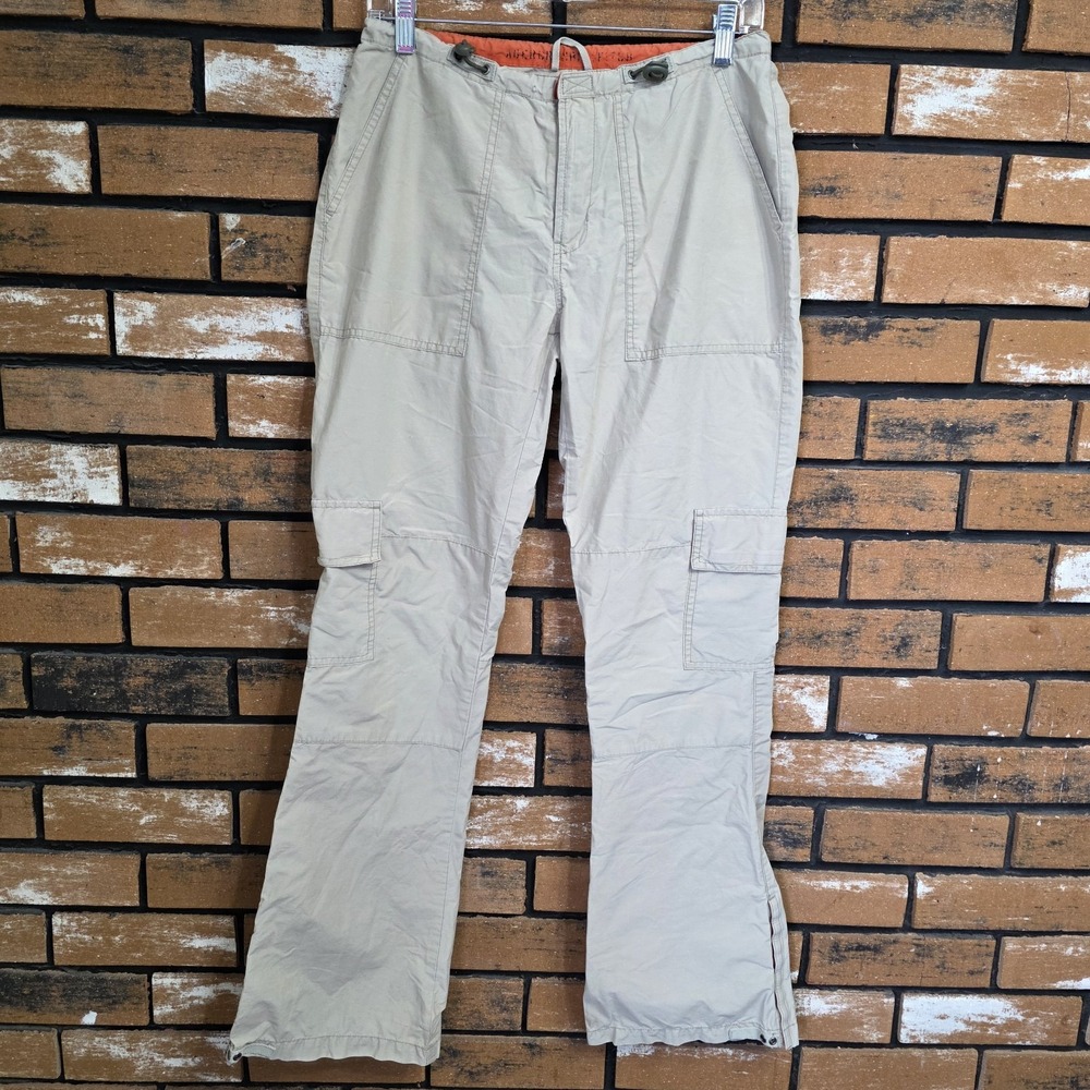Vintage Y2K Abercrombie & Fitch Sz 4 Military Style Flare Khaki Cargo‎ Pants 00s